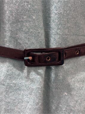 Alice + Olivia - Womens - Black Patent Leather - Skinny Belt - Grommets - Medium